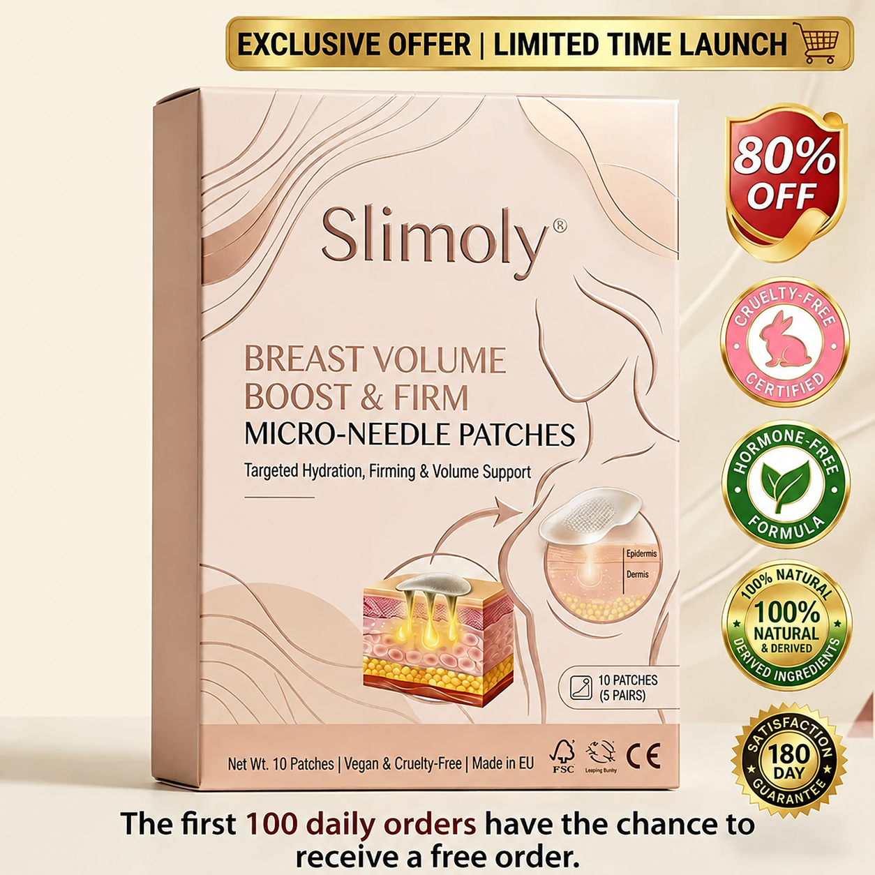 Slimoly®Targeted Breast Enhancement Advanced Nano Microneedle Patch